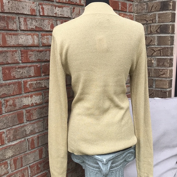 🚨 New RATAELLA Tan Glittery Gold Speckled Turtleneck Blouse - Picture 5 of 7